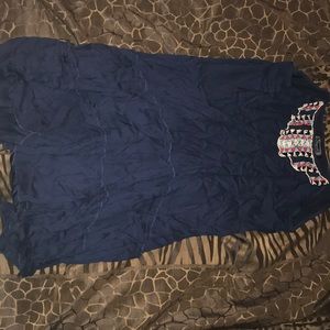 Shyanne Spaghetti Strap Navy Beaded Dress